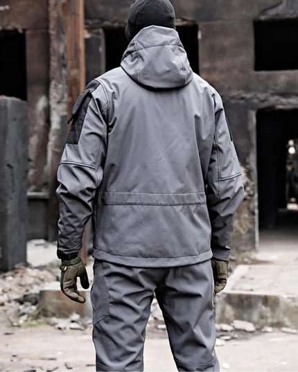 Men's Tactical Jacket & Trousers Set - With Hood & Pockets