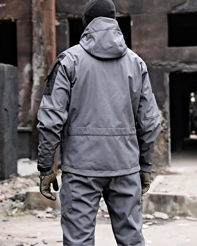 Men's Tactical Jacket & Trousers Set - With Hood & Pockets