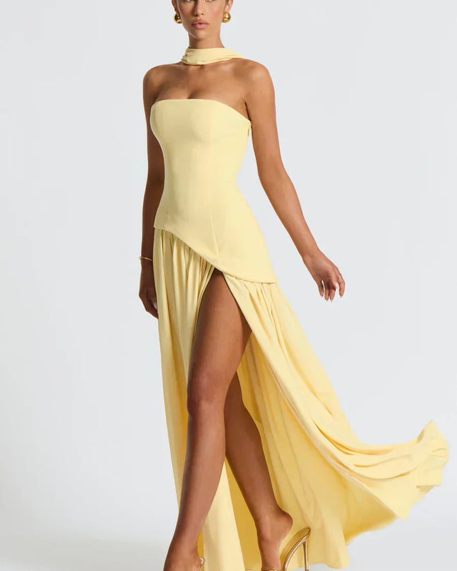 Fiona | Women Wedding Guest Asymmetric Maxi Dress