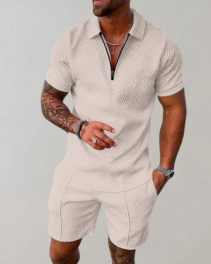 Stylish and Casual Polo Shirt and Shorts Set for Men
