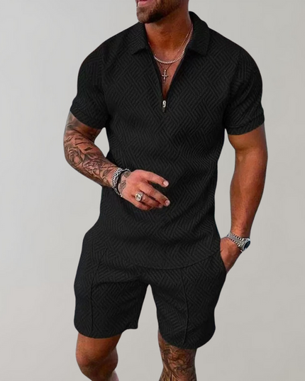 Stylish and Casual Polo Shirt and Shorts Set for Men