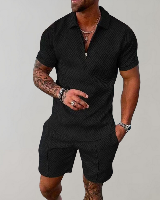 Stylish and Casual Polo Shirt and Shorts Set for Men