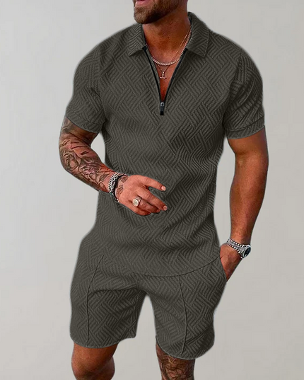 Stylish and Casual Polo Shirt and Shorts Set for Men