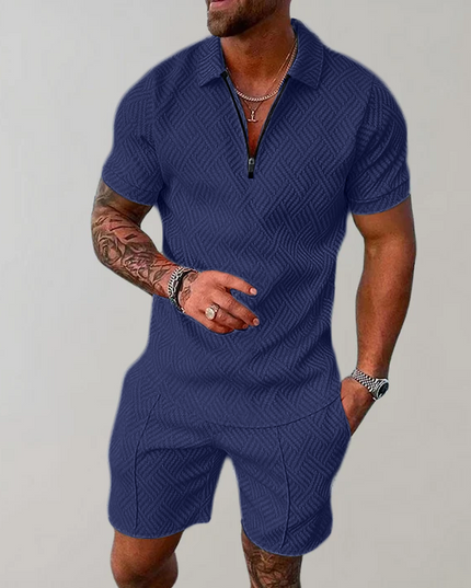 Stylish and Casual Polo Shirt and Shorts Set for Men