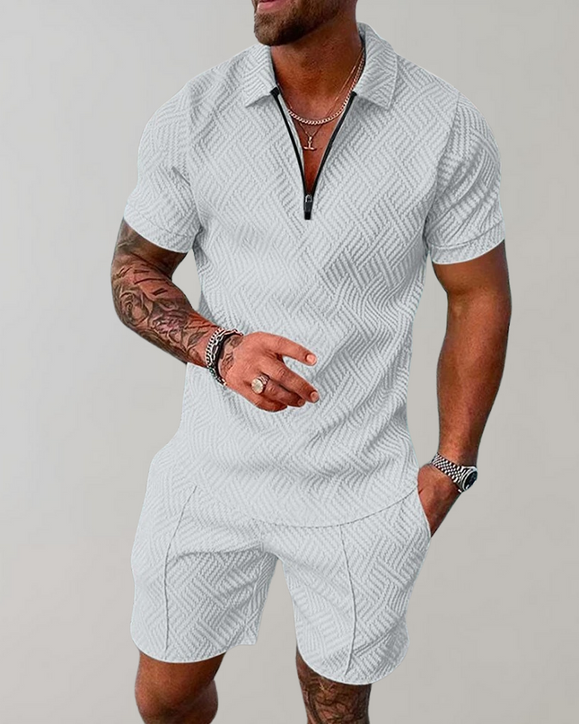Stylish and Casual Polo Shirt and Shorts Set for Men