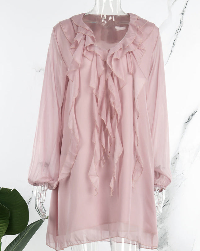 Mira | Knee Length Flowy Dress V-Neck