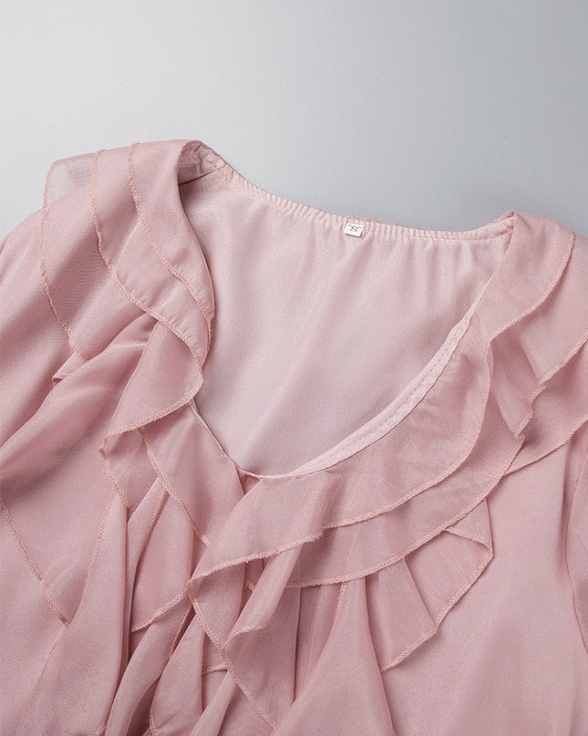 Mira | Knee Length Flowy Dress V-Neck