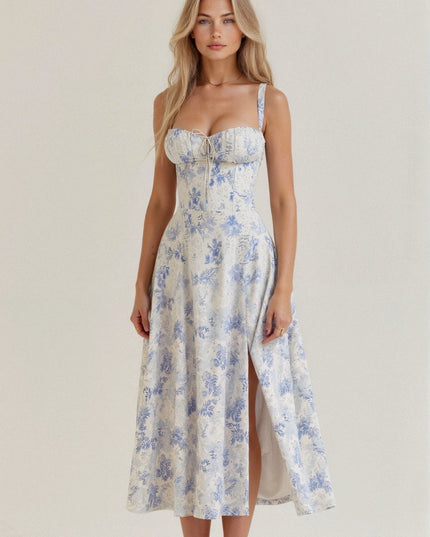 Bonnie | Floral Chic Corset Midi Dress