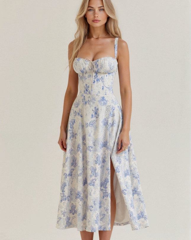 Bonnie | Floral Chic Corset Midi Dress