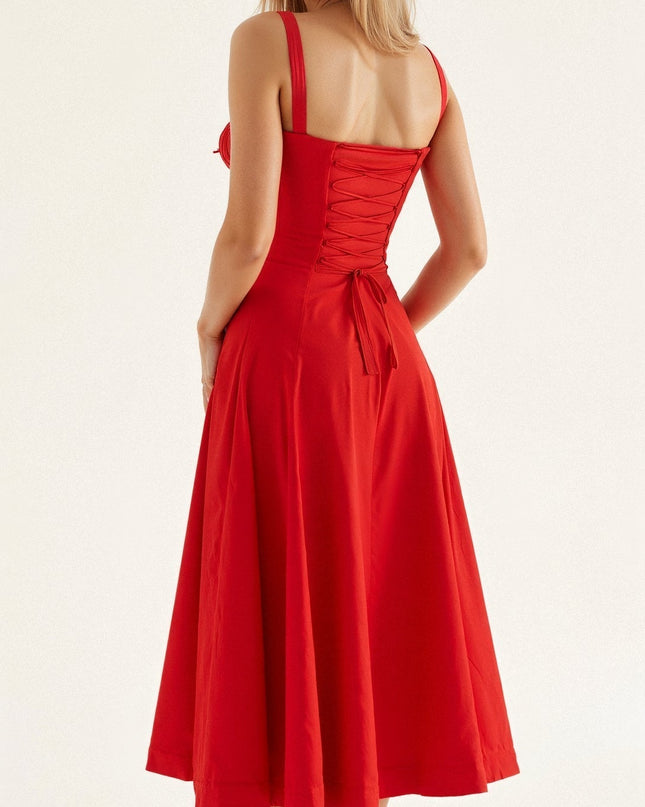 Bonnie | Floral Chic Corset Midi Dress