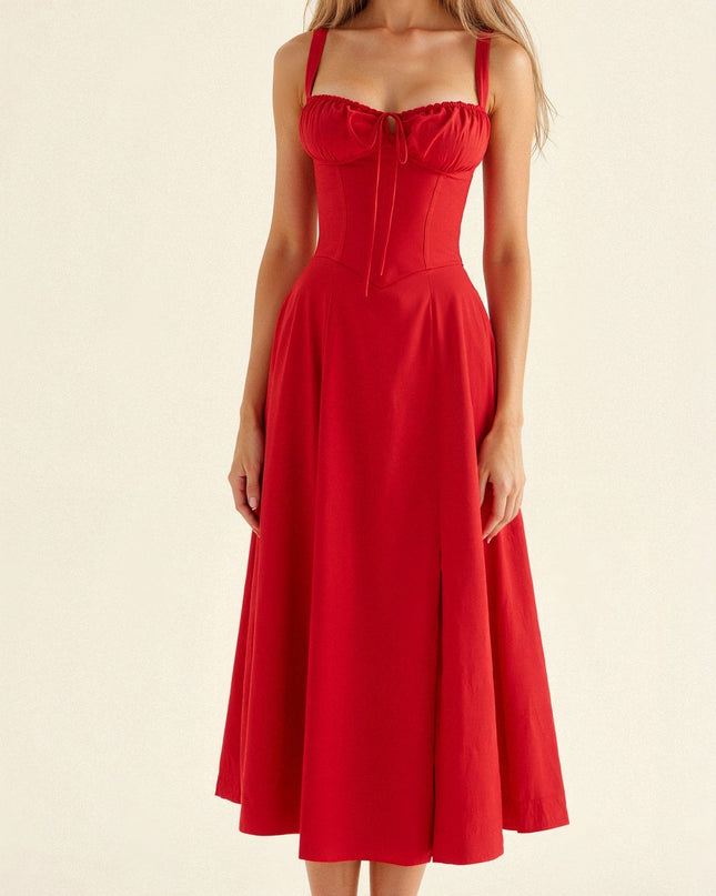 Bonnie | Floral Chic Corset Midi Dress