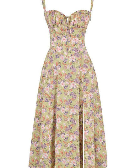 Bonnie | Floral Chic Corset Midi Dress