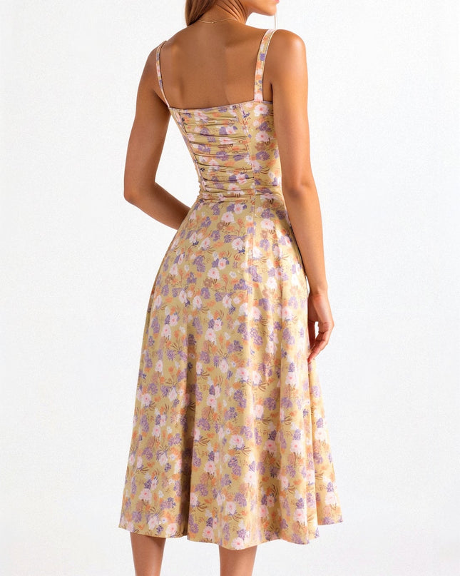 Bonnie | Floral Chic Corset Midi Dress