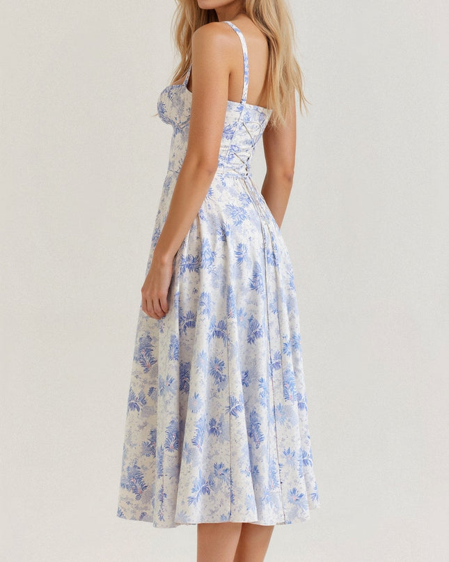 Bonnie | Floral Chic Corset Midi Dress