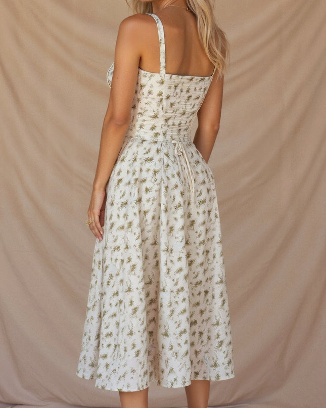 Bonnie | Floral Chic Corset Midi Dress