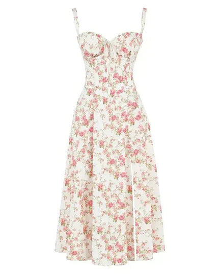 Bonnie | Floral Chic Corset Midi Dress