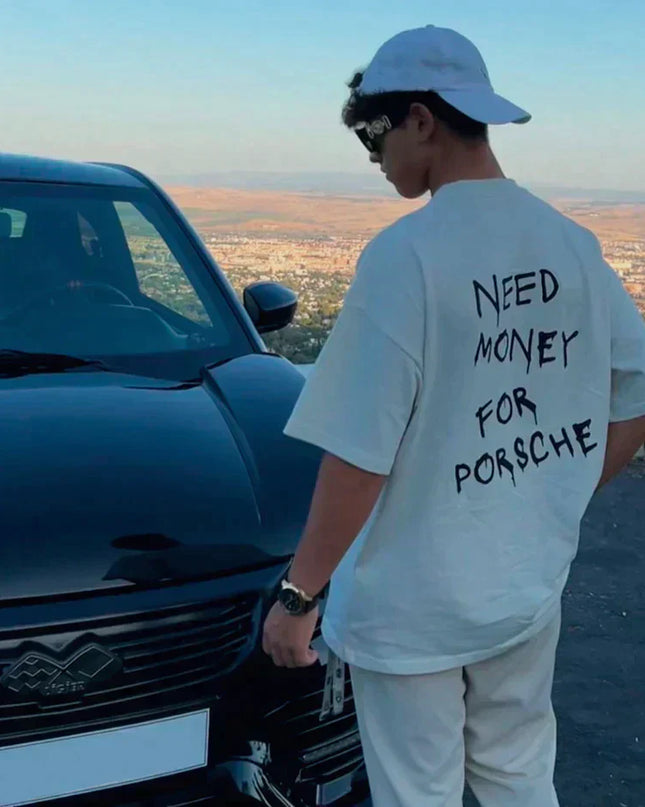 ‘Need Money for Porsche’ Vintage T-Shirt for Men