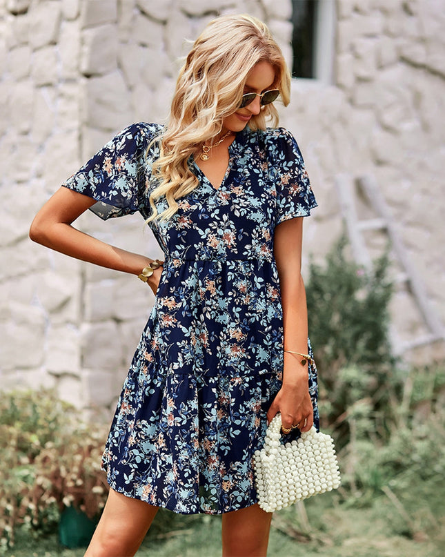 Nova | A-Line Dress V-Neck Short Sleeve