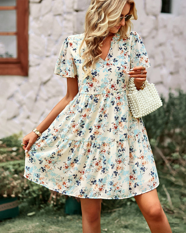 Nova | A-Line Dress V-Neck Short Sleeve