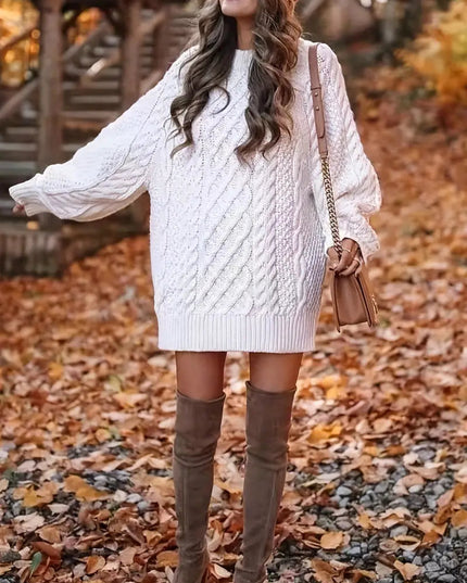 Nova | Cable Braided Sweater Dress