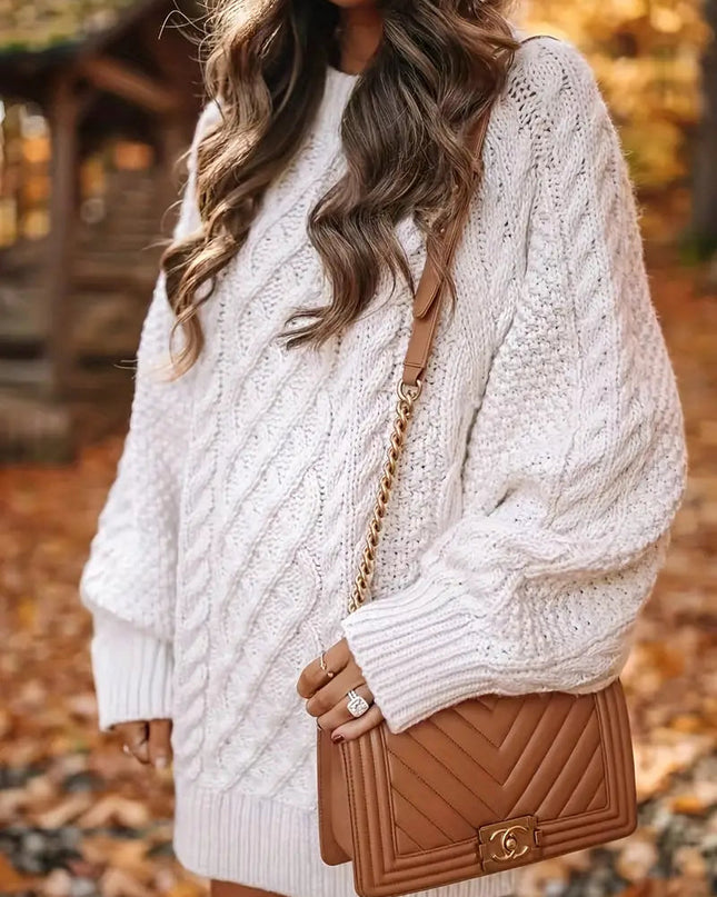 Nova | Cable Braided Sweater Dress