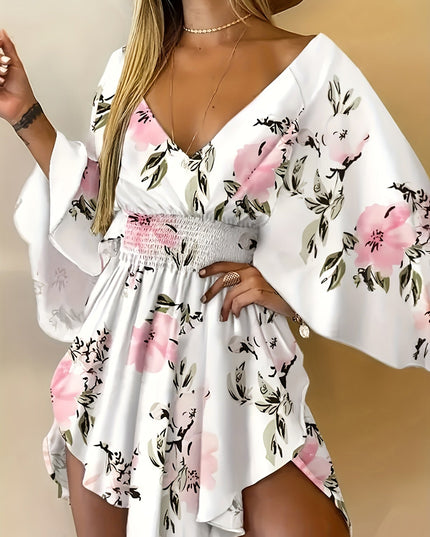 Nova | Floral Print Dress with V-Neck