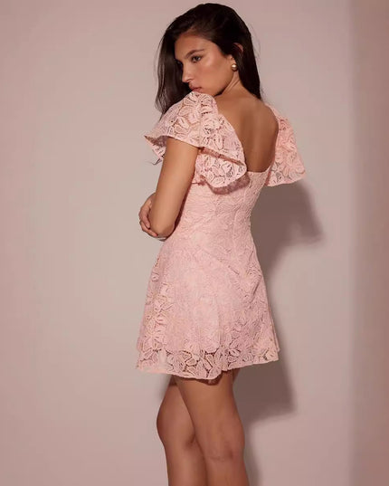 Nova | Lace ALine Mini Dress Deep V-Neck