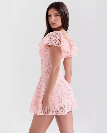 Nova | Lace ALine Mini Dress Deep V-Neck