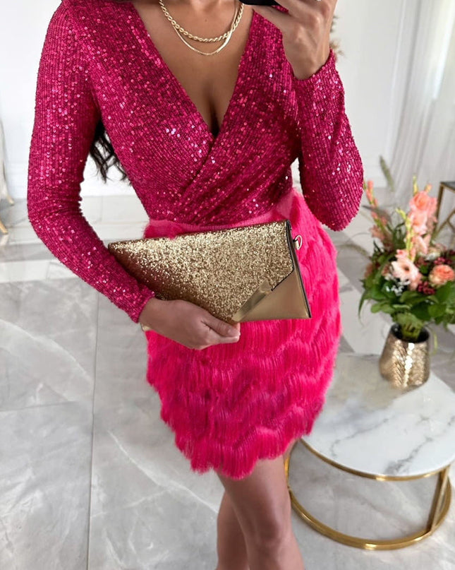 Nova Maris Luxe | Sequin Wrap Dress