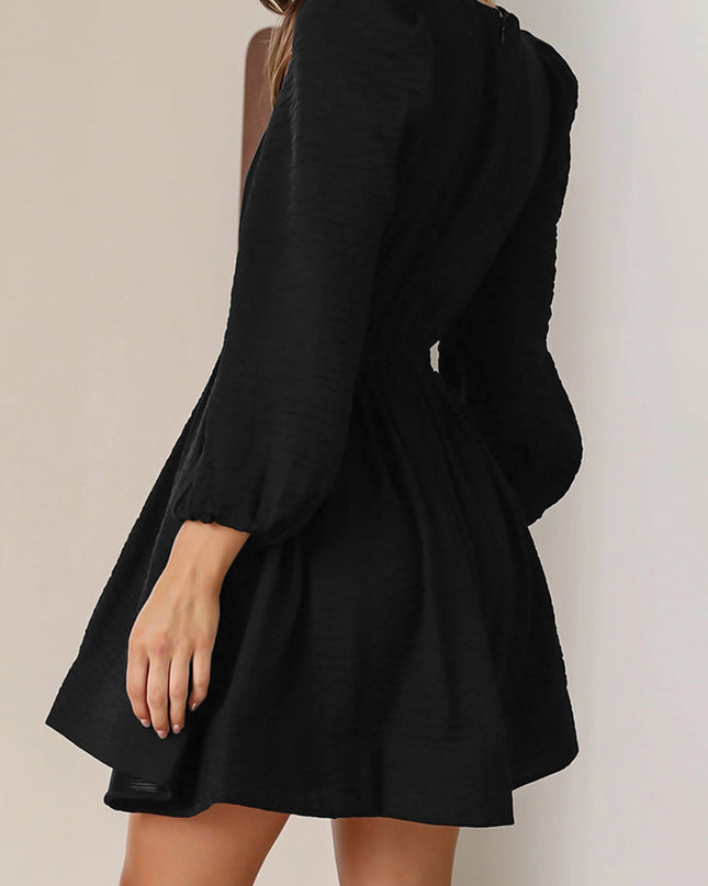 Nova | Mini Dress V-Neck Puff Sleeves