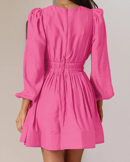 Nova | Mini Dress V-Neck Puff Sleeves