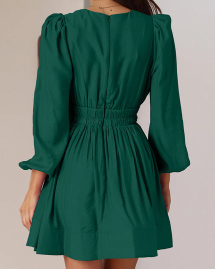 Nova | Mini Dress V-Neck Puff Sleeves
