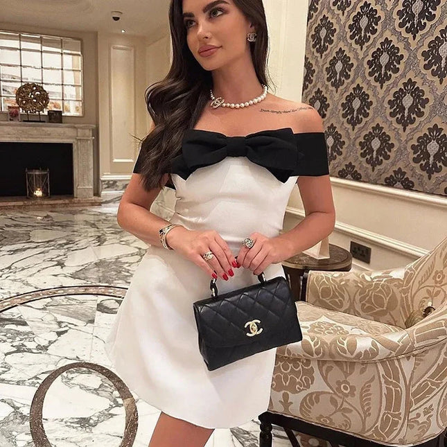 Nova | Off-Shoulder Mini Dress with Bow