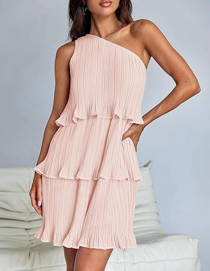 Nova | Pleated One-Shoulder Dress