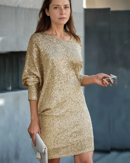 Nova | Sequin Dress Knee-Length Elegant