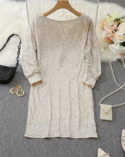 Nova | Sequin Dress Knee-Length Elegant