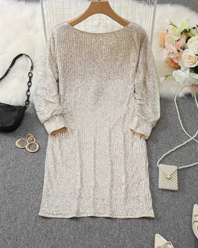 Nova | Sequin Dress Knee-Length Elegant