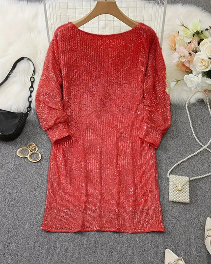 Nova | Sequin Dress Knee-Length Elegant
