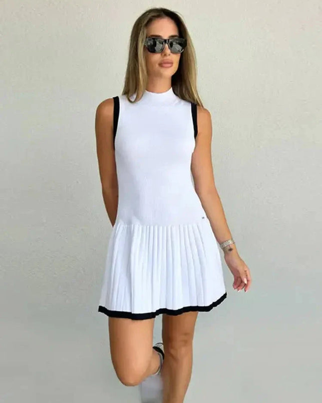 Nova | Sleeveless Pleated Mini Dress - Lumina