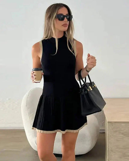 Nova | Sleeveless Pleated Mini Dress - Lumina