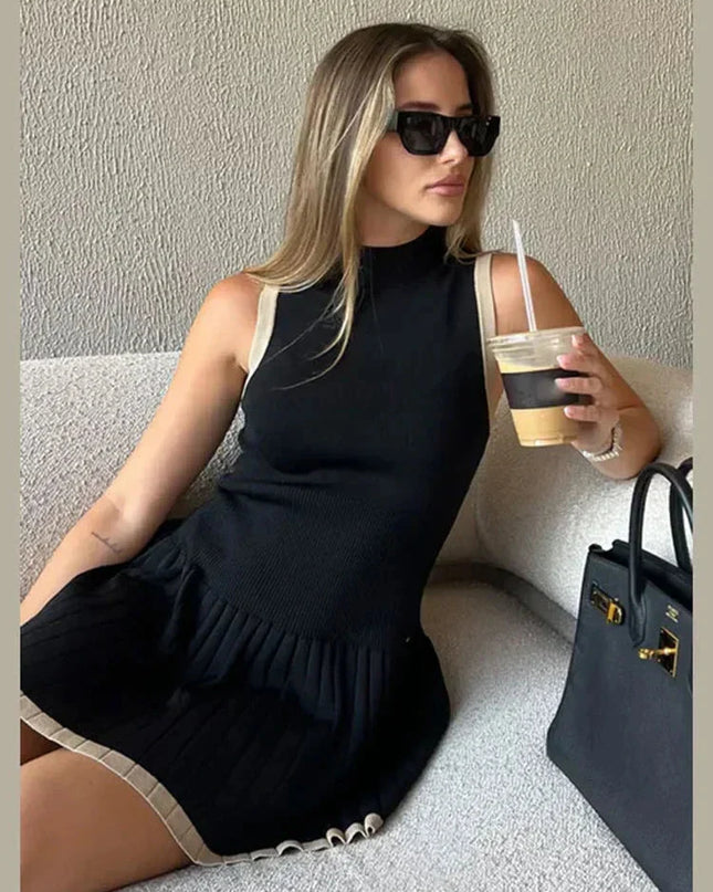Nova | Sleeveless Pleated Mini Dress - Lumina