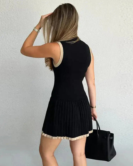 Nova | Sleeveless Pleated Mini Dress - Lumina