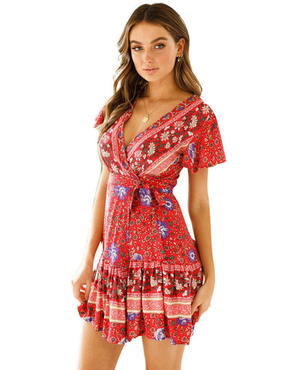 Nova | Wrap Dress Floral Short Sleeve