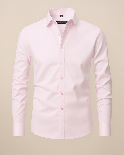 Men’s Long-Sleeved Shirt – Classic Structured Fit with Wrinkle-Free Finish