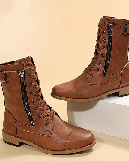 Rebecca | Women's Side-Zip Combat Boots