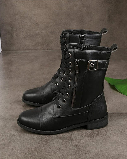 Rebecca | Women's Side-Zip Combat Boots
