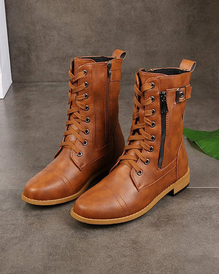 Rebecca | Women's Side-Zip Combat Boots