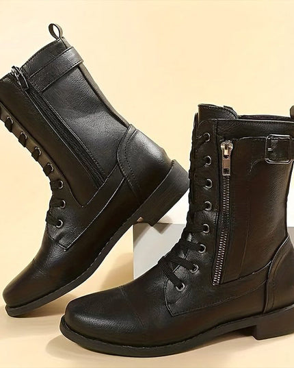 Rebecca | Women's Side-Zip Combat Boots
