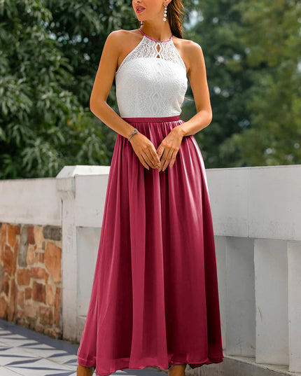 Claire | Women Wedding Guest Halter Maxi Dress