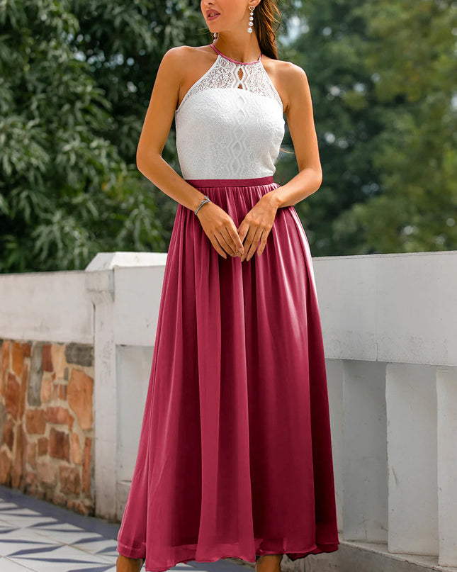 Claire | Women Wedding Guest Halter Maxi Dress